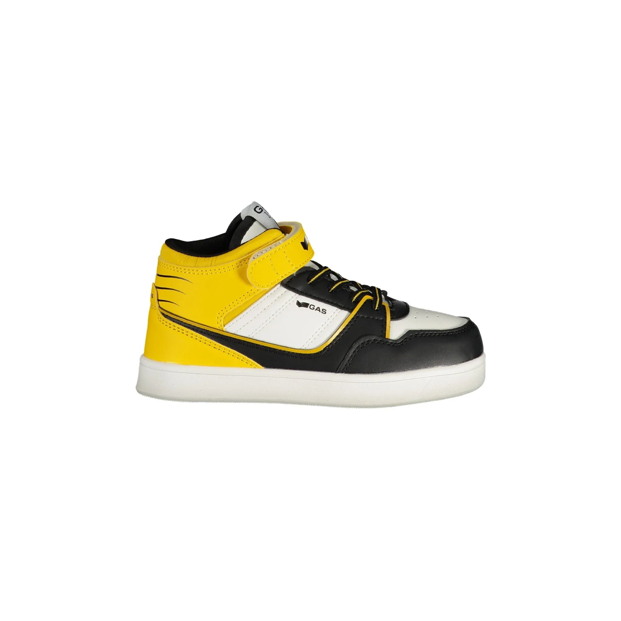 Gas Sneakers Bambino Gialle Alte Lacci Elastici Strap Logo unisex Giallo - foto prodotto